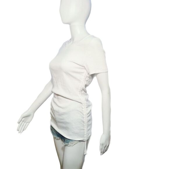 Chaser Cinched Knit Crew Tee - White - Picture 1 of 9